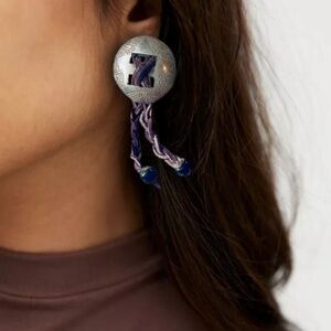 Maroon Cord Navajo Concho Earrings